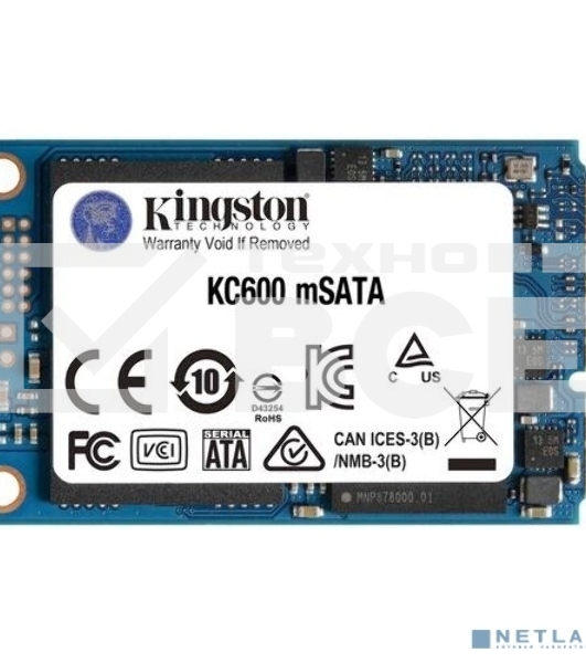Накопитель SSD Kingston KC600, 512GB, mSATA, R/W 550/520