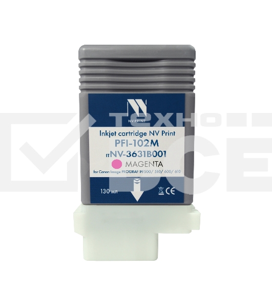 Картридж струйный NVPrint PFI-102M (NV-0897B001) Magenta для Canon ImagePROGRAF iPF500/510/600/610 (130 мл) совместимый