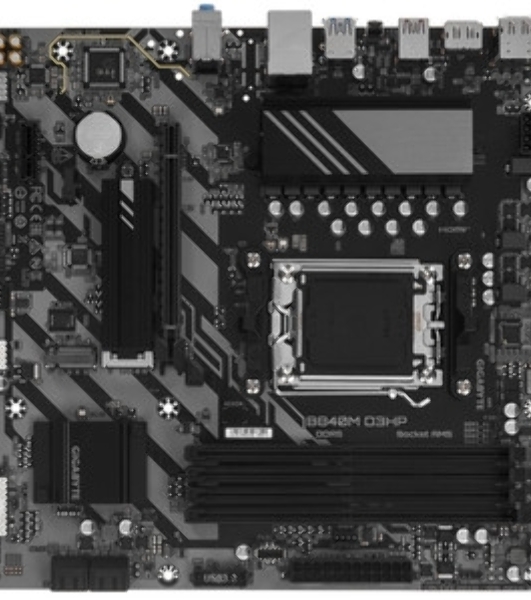 Материнская плата Gigabyte B840M D3HP, AM5, AMD B840, 4xDDR5, 4xSATA, 2xM.2, 1xPCIe 4.0 x16, 1xPCIe x1, 1xHDMI, 2xDP, 1x1Gb LAN, 1xUSB-C 5Gbps, 1xUSB-A 5Gbps, 1xUSB-A 10Gbps, 3xUSB-A 2.0, 3x3.5 мм, 7.1, mATX