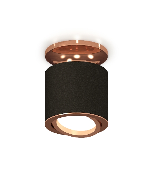 Светильник Ambrella Light XS7402120 SBK/PPG черный песок/золото розовое полированное MR16 GU5.3 (N7930, C7402, N7005)