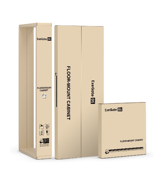 Шкаф телекоммуникационный 19' напольный 42U ExeGate EC-FS-42U.600.1000.V.V.GREY (19”, 42U, 600x1000x2054mm (ШхГхВ), передняя и задняя двери перфорированные, съемные боковые панели, пыле- и влагозащита IP20, встроенный вентиляционный модуль, 1 полка в комплекте, светло-серый RAL 7035, 3 коробки)