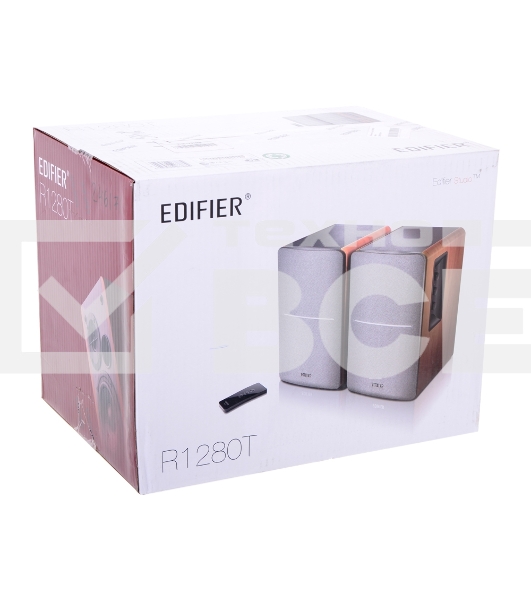 Колонки Edifier R1280T Silver {Активные, 2 x 21W RMS, 75-18000Гц, дерево, пульт ДУ}