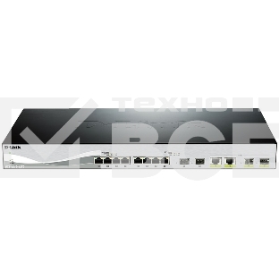 Коммутатор D-Link DXS-1210-12TC, 10 Gigabit Ethernet Smart Switch with 8-port 10GBASE-T + 2-port SFP + 2-port 10GBASE-T/SFP