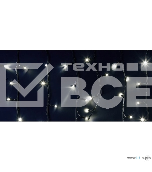 Гирлянда Айсикл (бахрома) светодиодный, 6,0 х 1,5 м, черный провод 