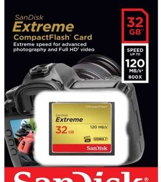 Флеш карта CF 32GB SanDisk Extreme 120MB/s