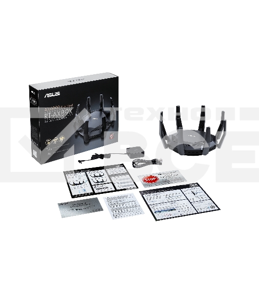 Роутер ASUS RT-AX89X, 802.11b/g/n/ac/ax, до 1148+4804 бит/c, 2,4 + 5 гГц, 8 антенны, USB, GBT LAN