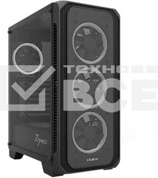 Компьютерный корпус ZALMAN Z7 NEO, без БП, большое боковое окно, черный, ATX