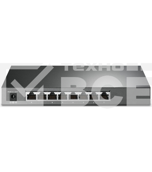 Коммутатор TP-Link JetStream 8-Port Gigabit Smart Switch with 4-Port PoE+, 4× Gigabit PoE+ Ports, 802.3at/af, 62 W PoE Power, Desktop Steel CaseIntegration with Omada SDN Controller, 802.1Q VLAN, STP/RSTP/MSTP, IGMP Snooping, 802.1p/DSCP QoS, ACL, 802.1x,