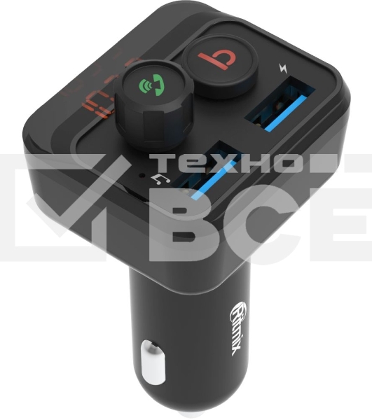 Автомобильный FM-модулятор Ritmix FMT-B100 черный BT USB (80000554)