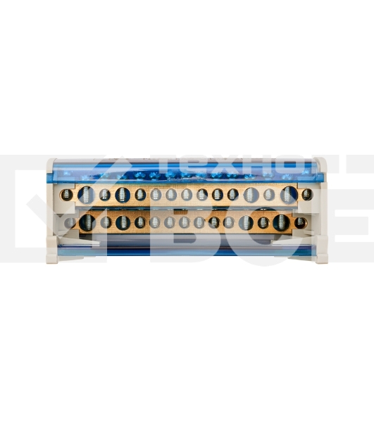 Шина на DIN-рейку в корпусе (кросс-модуль) 2х15 Rexant