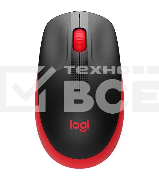 Мышь беспроводная Logitech M190 черный/красный, 1000 dpi, радиоканал, USB, кнопки - 3