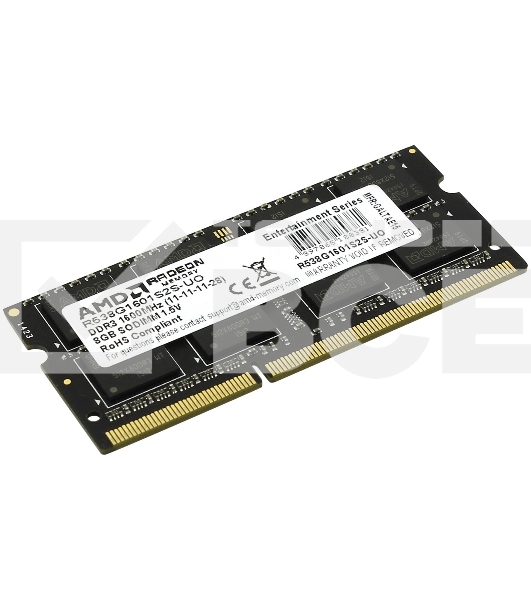 Оперативная память AMD Radeon R5, DDR3, 8GB (1x8GB), 1600MHz, CL11, SO-DIMM
