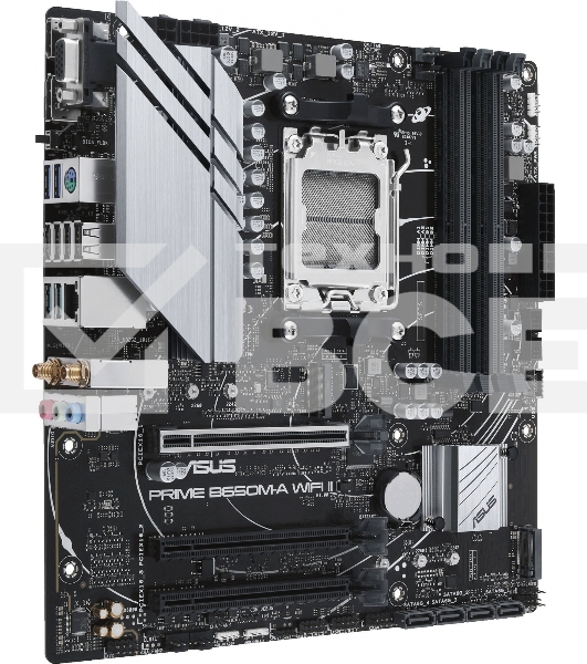 Материнская плата ASUS PRIME B650M-A WIFI II, AM5, AMD B650, 4xDDR5, 4xSATA, 2xM.2, 1xPCI-E 4.0 x16, 2xPCI-E 4.0 x1, 1xHDMI, 1xDP, 1xVGA, 1x 2.5Gb LAN, 2xUSB-A 3.2 Gen 2, 2xUSB-A 3.2 Gen 1, 4xUSB-A 2.0, 3x3.5 мм, 7.1, Micro-ATX