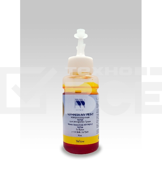 Чернила NV PRINT T6734 (C13T67344A) для Epson L800, L805, L810, L815, L850, L1800 (70 ml) Yellow