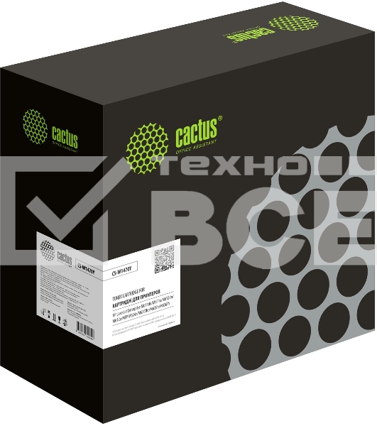 Картридж лазерный Cactus CS-W1470Y (147Y) черный (42000 стр.) для HP LaserJet M611dn/M612dn/M634dn/M634h