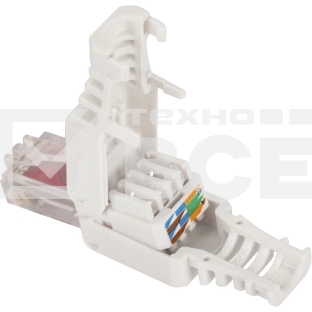 Коннектор Lanmaster LAN-TMP-U6-WH полев.RJ45 кат.6 UTP бел.