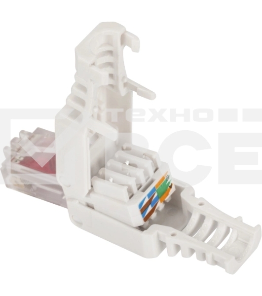 Коннектор Lanmaster LAN-TMP-U6-WH полев.RJ45 кат.6 UTP бел.