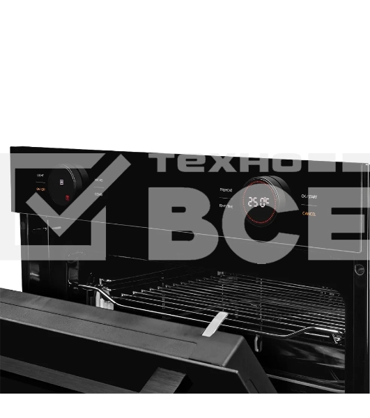 Встраиваемый духовой шкаф Kuppersberg KMW 612 Black с СВЧ, 45 см, 50л, 12 режимов, гидролизная очистка, черный