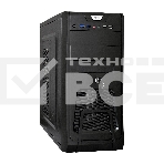 Компьютерный корпус Miditower ExeGate CP-603UB-UNS500 (ATX, БП UNS500 с вент. 12см, 2хUSB, аудио, черный), фото 1