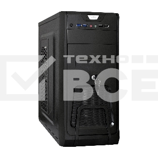 Компьютерный корпус Miditower ExeGate CP-603UB-UNS500 (ATX, БП UNS500 с вент. 12см, 2хUSB, аудио, черный)