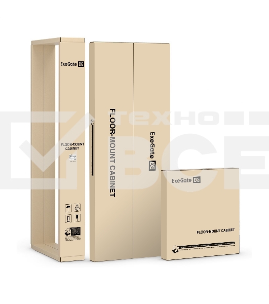 Шкаф телекоммуникационный 19' напольный 42U ExeGate EC-FS-42U.600.800.V.V.GREY (19”, 42U, 600x800x2054mm (ШхГхВ), передняя и задняя двери перфорированные, съемные боковые панели, пыле- и влагозащита IP20, встроенный вентиляционный модуль, 1 полка в комплекте, светло-серый RAL 7035, 3 коробки)