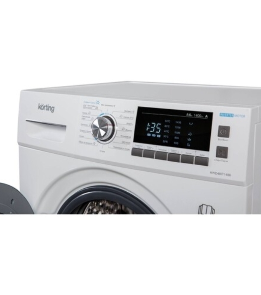 Стиральная машина Korting KWD 48IT1496 белая, загрузка фронтальная 8кг, 1400 об/мин., класс: A
