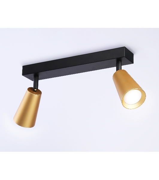 Накладной поворотный спот Ambrella light TA13146/2 BK/GD черный/золото GU10/2 max 12W 295*60*130