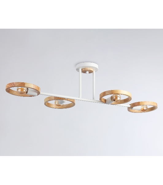 Светильник Ambrella light TR8247/4 WH/LWD белый/светлое дерево E27/4 max 40W 840*360*220