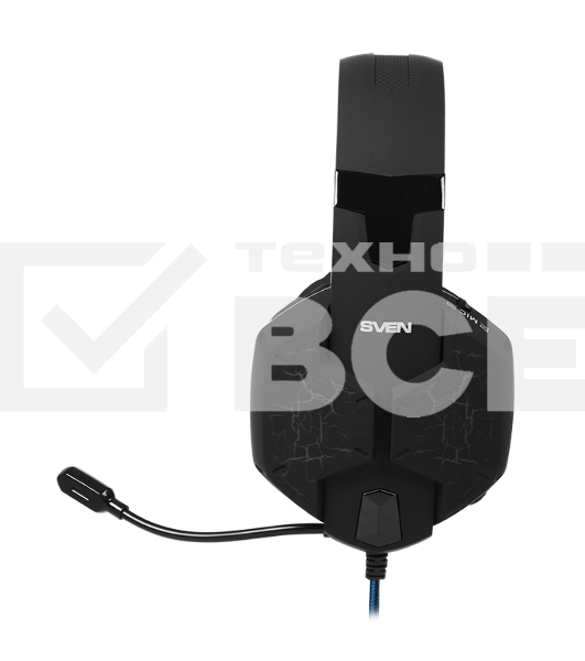 Гарнитура SVEN AP-U980MV, черный-синий (USB, LED, 7.1, 2.2m)