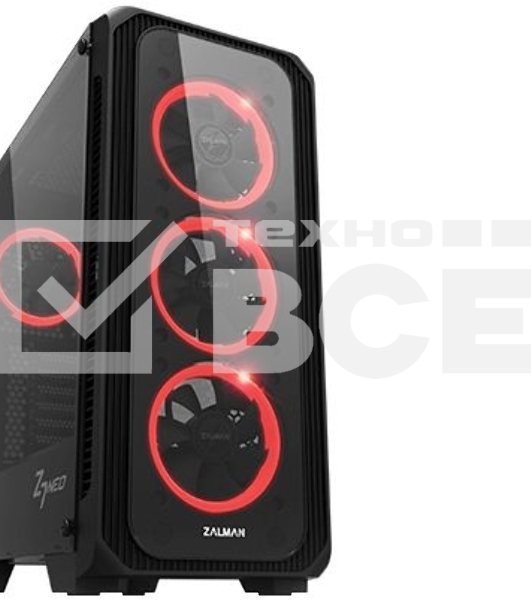Компьютерный корпус ZALMAN Z7 NEO, без БП, большое боковое окно, черный, ATX