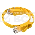 Патч-корд GCR PROF плоский прямой 2.0m, UTP медь кат.6, желтый, 30 AWG, ethernet high speed 10 Гбит/с, RJ45, T568B, GCR-52827, фото4