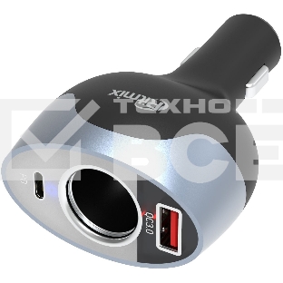 Разветвитель роз.прикуривателя Ritmix RM-12XQPD 1xSoc 2xUSB черный/серебристый/серебристый (80000163)