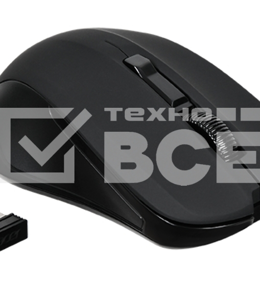 Мышь беспроводная Acer OMR010 черный, 1200 dpi, радиоканал, USB, кнопки - 3