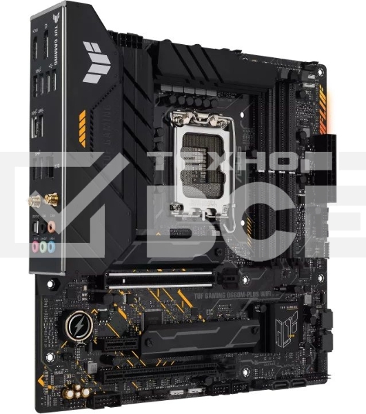 Материнская плата ASUS TUF GAMING B660M-PLUS WIFI, LGA 1700, Intel B660, 4xDDR5, 4xSATA, 2xM.2, 1xPCIe 5.0 x16, 1xPCIe 3.0 x4, 1xPCIe x1, 1xDP, 1xHDMI, 1x 2.5Gb LAN, 4xUSB-A 3.2 Gen 2, 1xUSB-A 3.2 Gen 1, 2xUSB 2.0, 1xUSB-C 3.2 Gen 2x2, 5x3.5 мм, 7.1, mATX