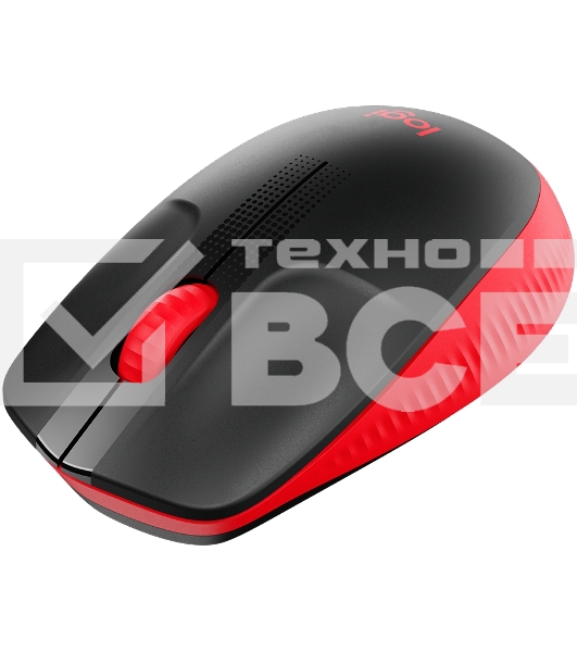 Мышь беспроводная Logitech M190 черный/красный, 1000 dpi, радиоканал, USB, кнопки - 3