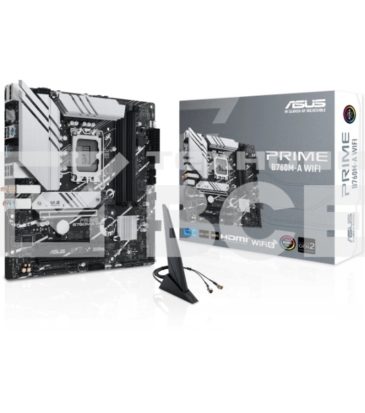 Материнская плата ASUS PRIME B760M-A WIFI, LGA 1700, Intel B760, 4xDDR5, 4xSATA, 2xM.2, 1xPCIe 4.0 x16, 1xPCIe 4.0 x4, 1xPCIe 4.0 x1, 2xHDMI, 1xDP, 1x 2.5Gb LAN, 2xUSB-A 3.2 Gen 2, 4xUSB-A 2.0, 3x3.5 мм, 7.1, mATX