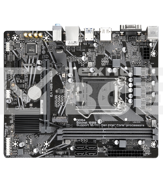Материнская плата Gigabyte H510M S2H V3, LGA 1200, Intel H470, 2xDDR4, 4xSATA, 1xM.2, 1xPCIe 3.0 x16, 1xDP, 1xHDMI, 1xVGA, 1x 1Gb LAN, 2xUSB-A 3.2 Gen 1, 4xUSB-A 2.0, 3x 3.5 мм, 7.1, mATX