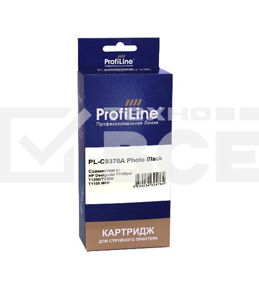 Картридж струйный PL-C9370A (№72) для HP DesignJet T1120ps/T1200/T2300/T1100 MFP Photo Black ProfiLine