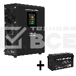 Комплект ИБП EX295995RUS + батарея 120Aч EX282988RUS 1шт (инвертор, синус, для котла, настенный) ExeGate FineSine SX-500.LCD.AVR.2SH <500VA/300W, чистая синусоида, цветной LCD-дисплей, AVR, 2*Schuko, линейно-интерактивный, крепление настенное/универсально, фото2