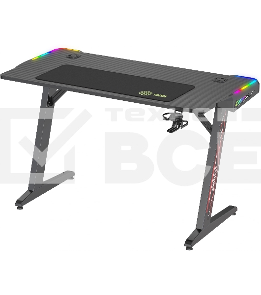 Стол игровой Cactus CS-GTZ-BK-RGB столешница ДСП, черный каркас черный