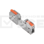 Клемма Rexant СМК 222-421R проходная разъемная 1 полюс серый 0,2-2,5/4 мм² (блистер 5 шт/уп), фото 1