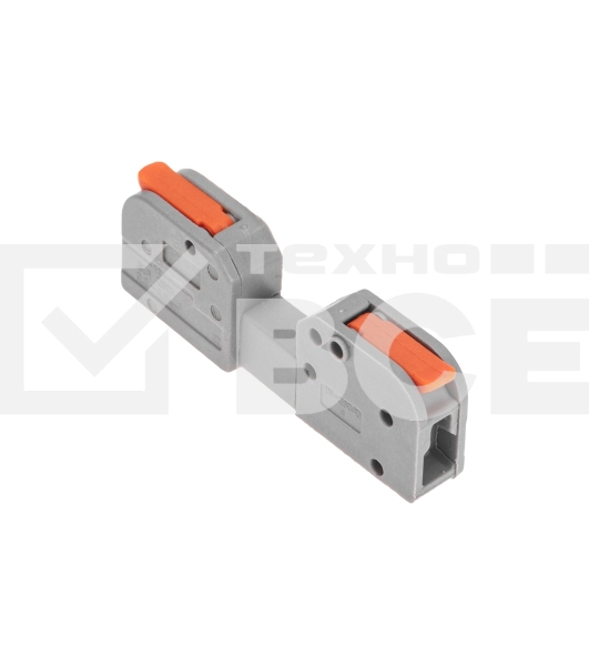 Клемма Rexant СМК 222-421R проходная разъемная 1 полюс серый 0,2-2,5/4 мм² (блистер 5 шт/уп)