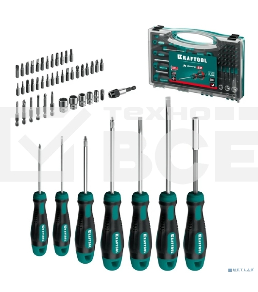 Набор отверток и насадок 50 шт KRAFTOOL X-Drive-50