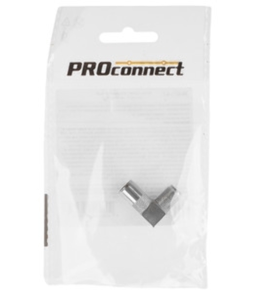 Переходник антенный PROconnect (гнездо F - гнездо TV), угловой (1 шт.) (пакет)
