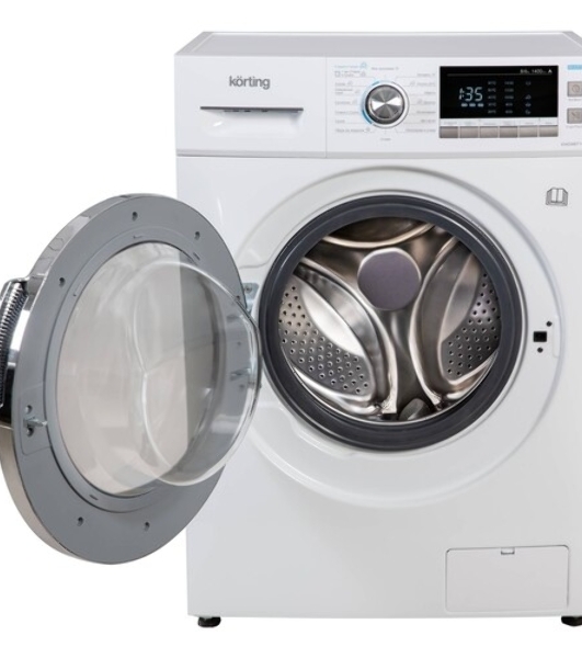 Стиральная машина Korting KWD 48IT1496 белая, загрузка фронтальная 8кг, 1400 об/мин., класс: A