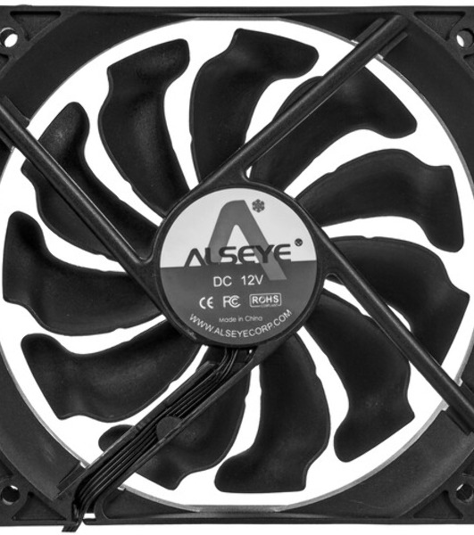 Вентилятор для корпуса Alseye S120-F черный, 120 мм, 1700 об/мин, 33.8 дБ, 4 pin