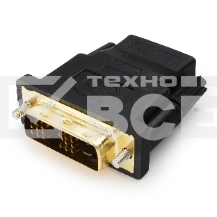 Переходник Cablexpert HDMI-DVI 19F/19M золотые разъемы, пакет, черный (A-HDMI-DVI-2)