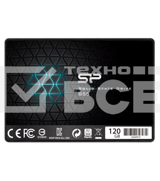 Накопитель SSD Silicon Power Slim S55, 120GB, SATA III, 2.5