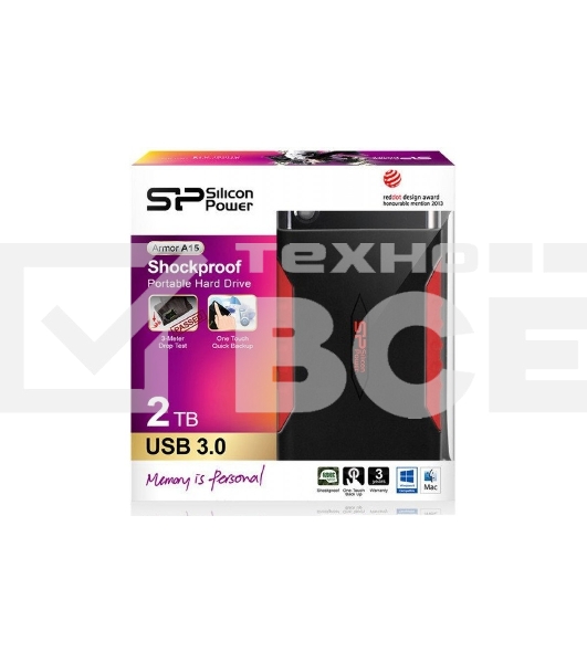 Внешний жесткий диск Silicon Power USB 3.0 2Tb SP020TBPHDA15S3L A15 Armor 2.5
