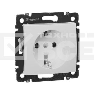 Розетка электрическая Valena с заземлением и шторками (белая) Legrand 774421